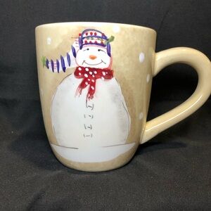 ONEIDA SNOWMATES EARTHENWARE SNOWMAN MUG, Design by Debbie Taylor-Kerman, 12 oz